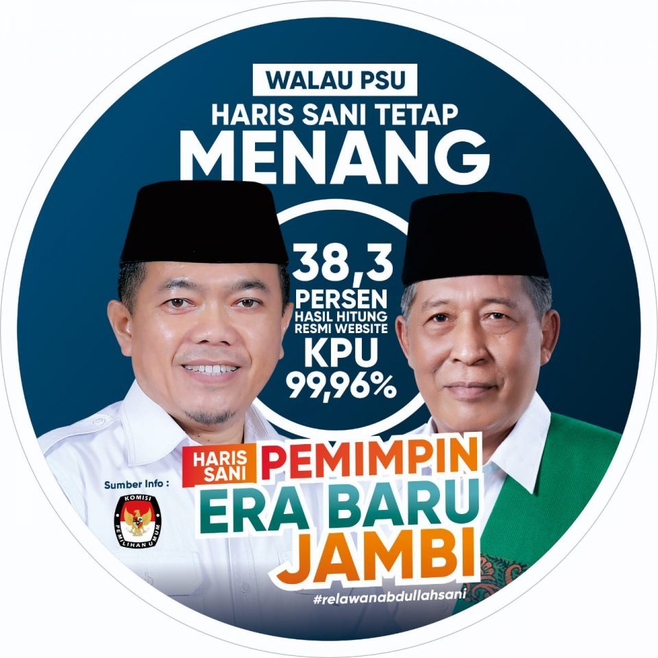 Unggul di PSU Pilgub Jambi, Al Haris: Hasil Ini Adalah Raihan Rakyat Jambi
