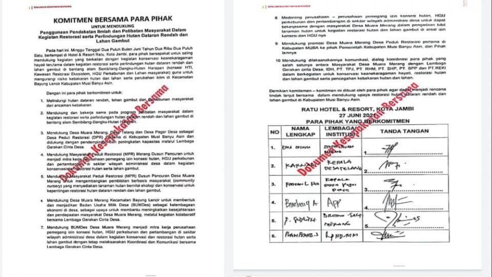 Dorong Komitmen Parapihak, Gerakan Cinta Desa Gelar Workshop Sosialisasi dan MoU Kegiatan Kombinasi Masyarakat Berbasis Pengetahuan  Restorasi