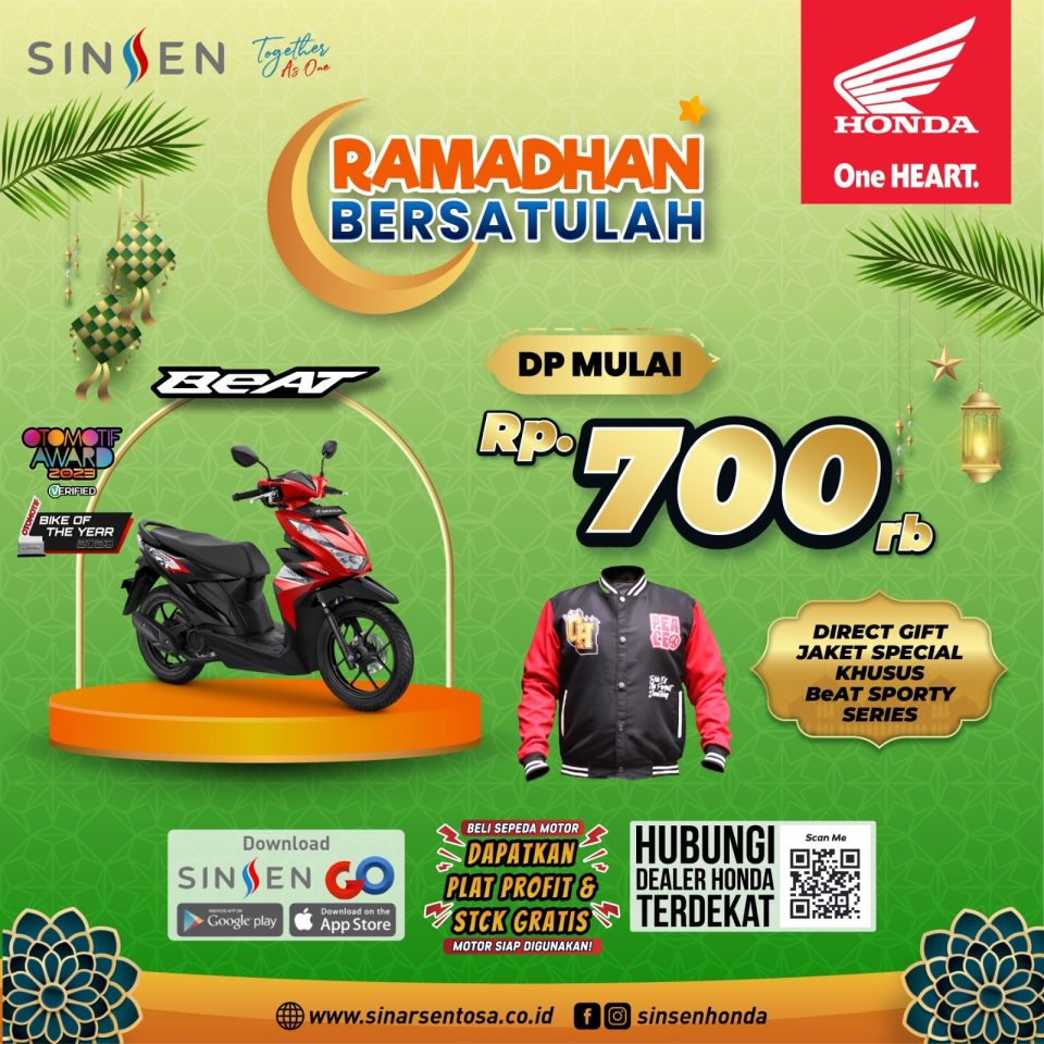 DP Hanya Rp 700 Ribu, Bisa Bawa Pulang Honda BeAT