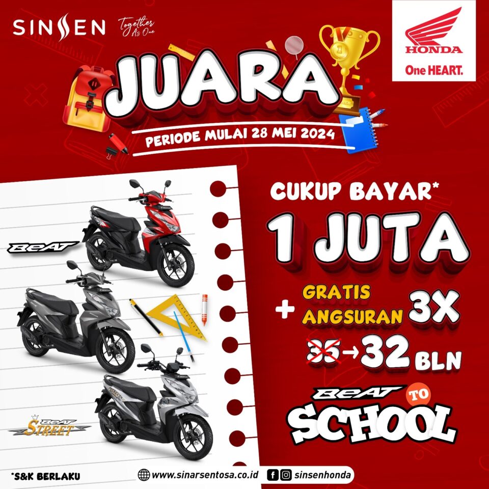 Juara BeAT to School, Beli Motor Cukup Bayar 1 Juta Saja