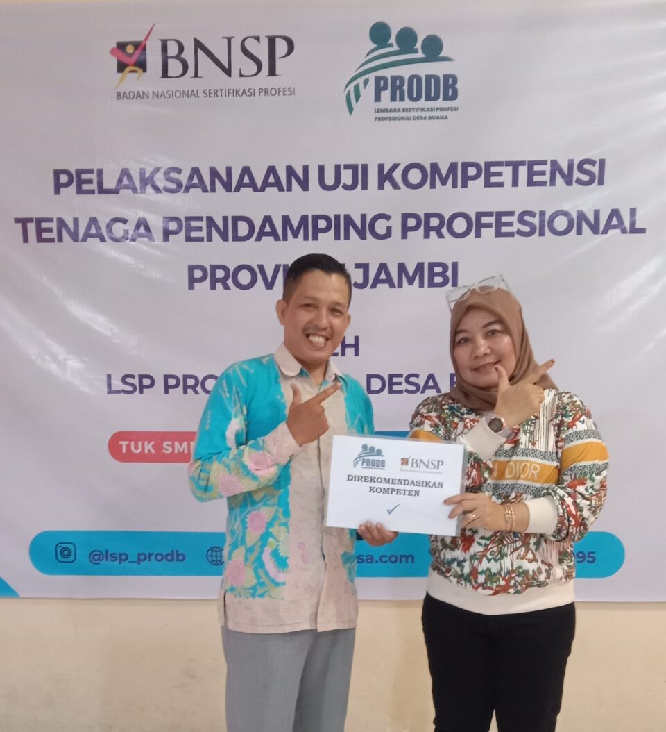 Lolos Sertifikasi Kompetensi, TPP Kemendesa PDT se Provinsi Jambi Memasuki Era Baru
